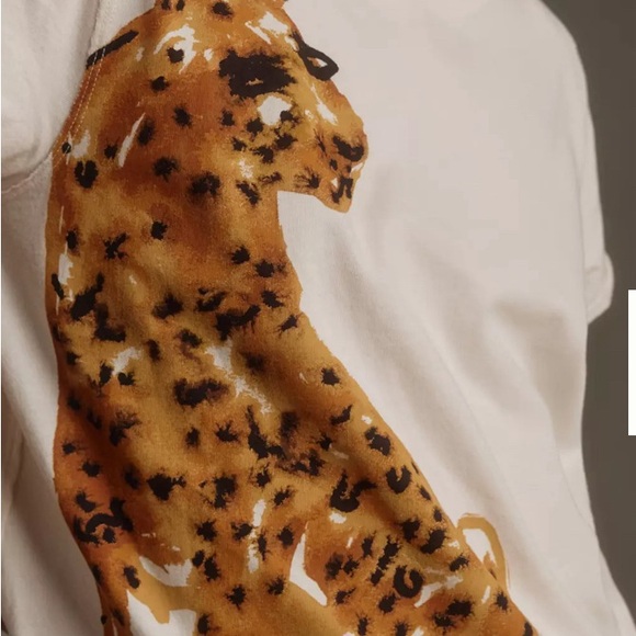 Anthropologie LouLou Avenue Cheetah Graphic Tee - Picture 2 of 7